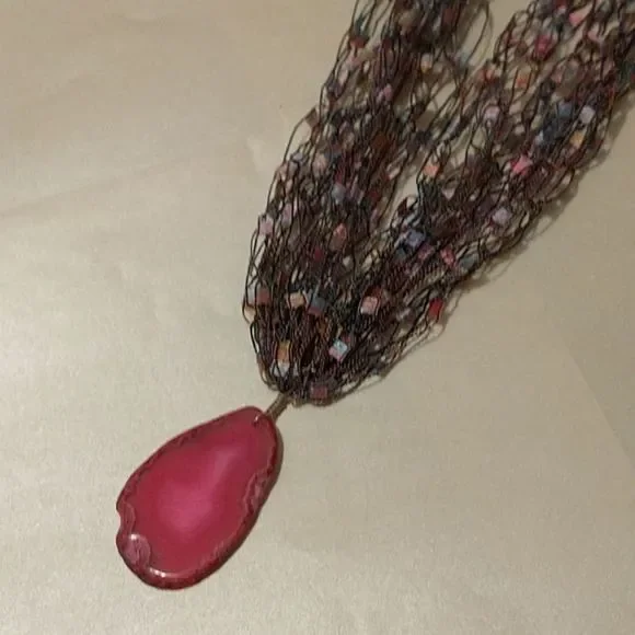 Ladder Ribbon, Hand Crocheted Necklace! - Picture 2 of 9